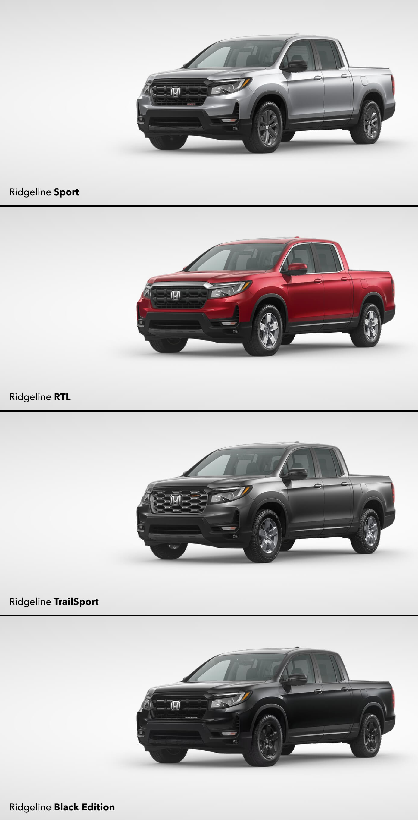 Configurations for 2025 Honda Ridgeline Pickups