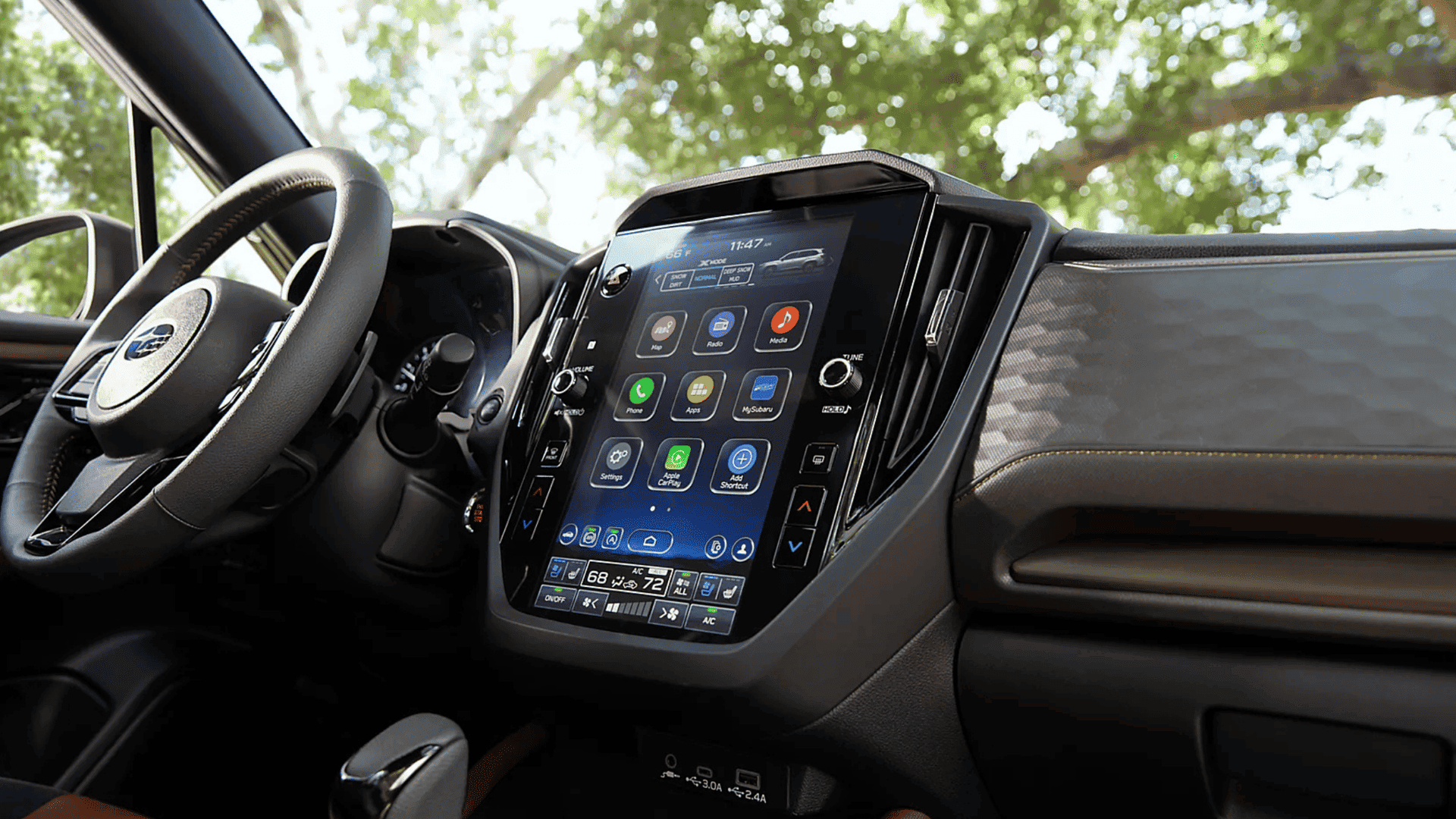 2025 Subaru Forester dashboard display with advanced multimedia and infotainment features.