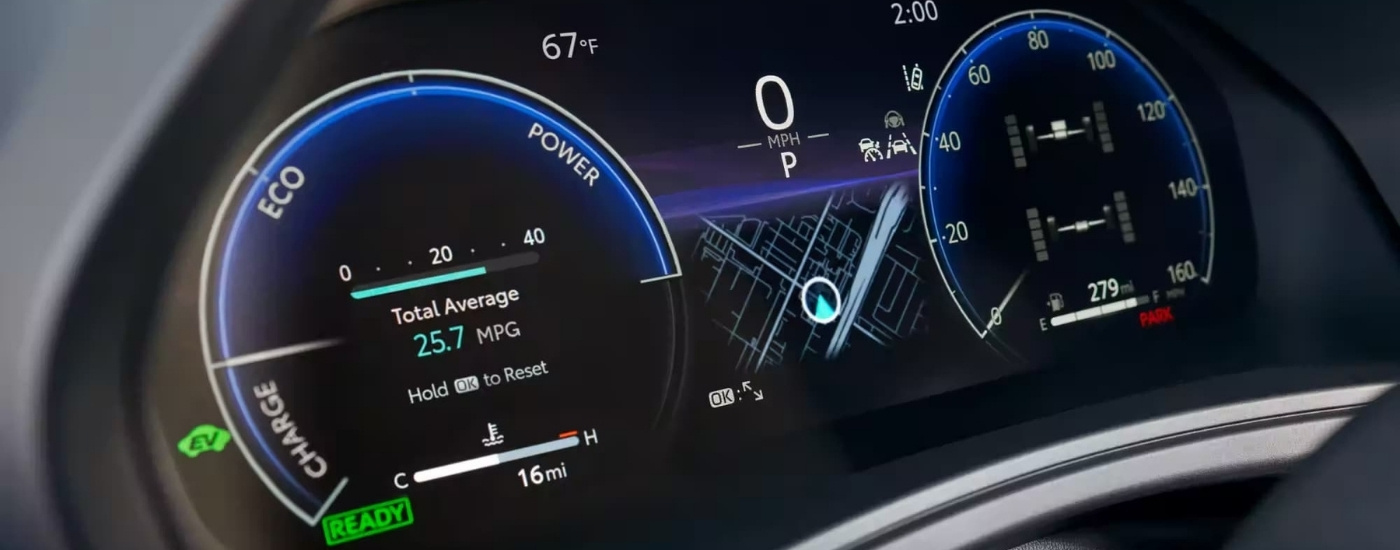 Digital gauges in a 2024 Toyota Grand Highlander for sale near Canyon Lake