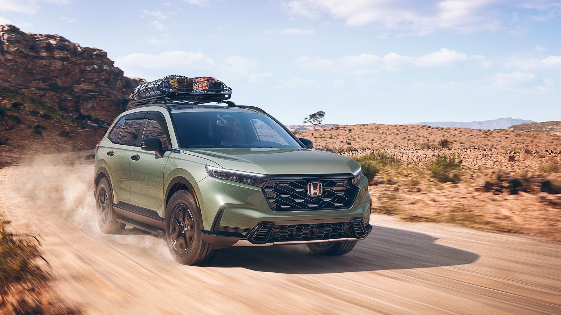 2026 Honda CR-V driving on a dirt road