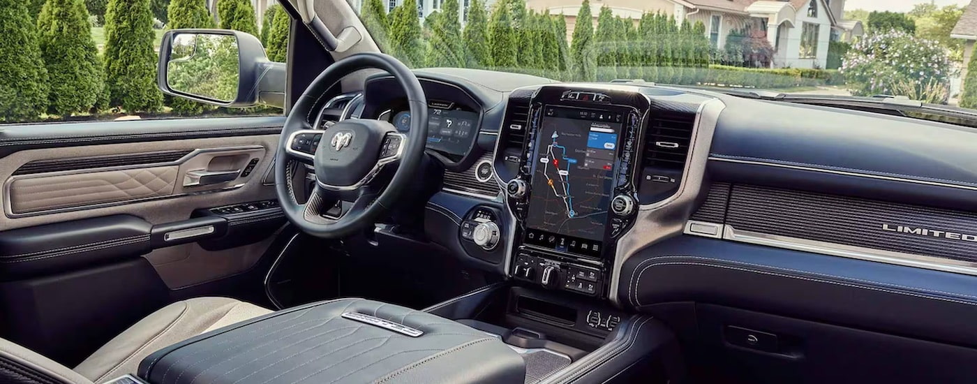 The interior of a 2025 Ram 1500 from the passenger seat.