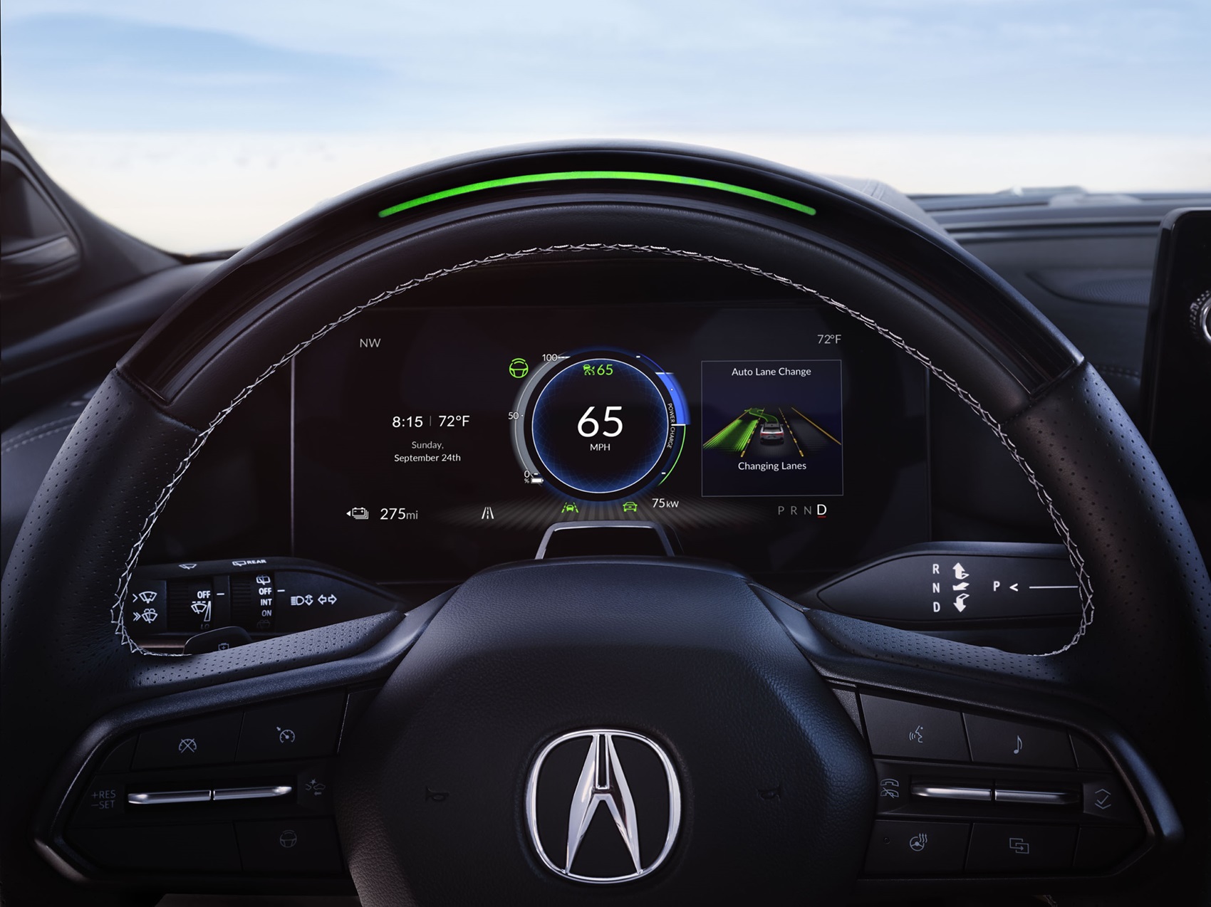 Acura steering wheel and dashboard 
