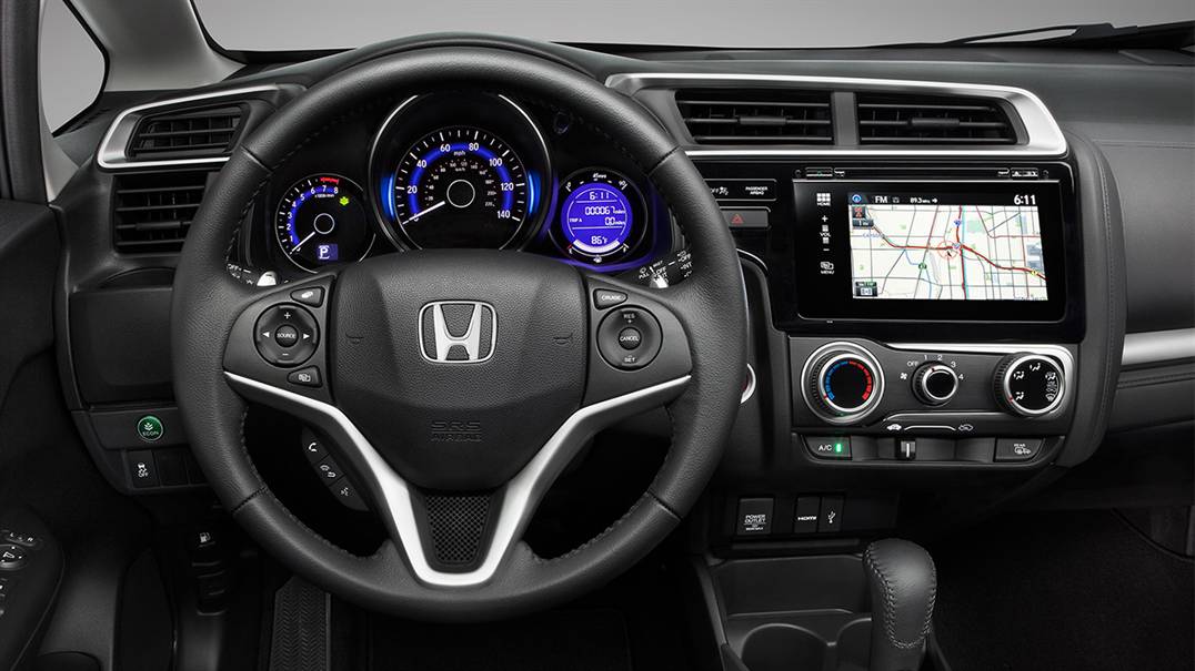 Honda Fit with 7-inch Touchscreen and Leather-Wrapped Steering Wheel