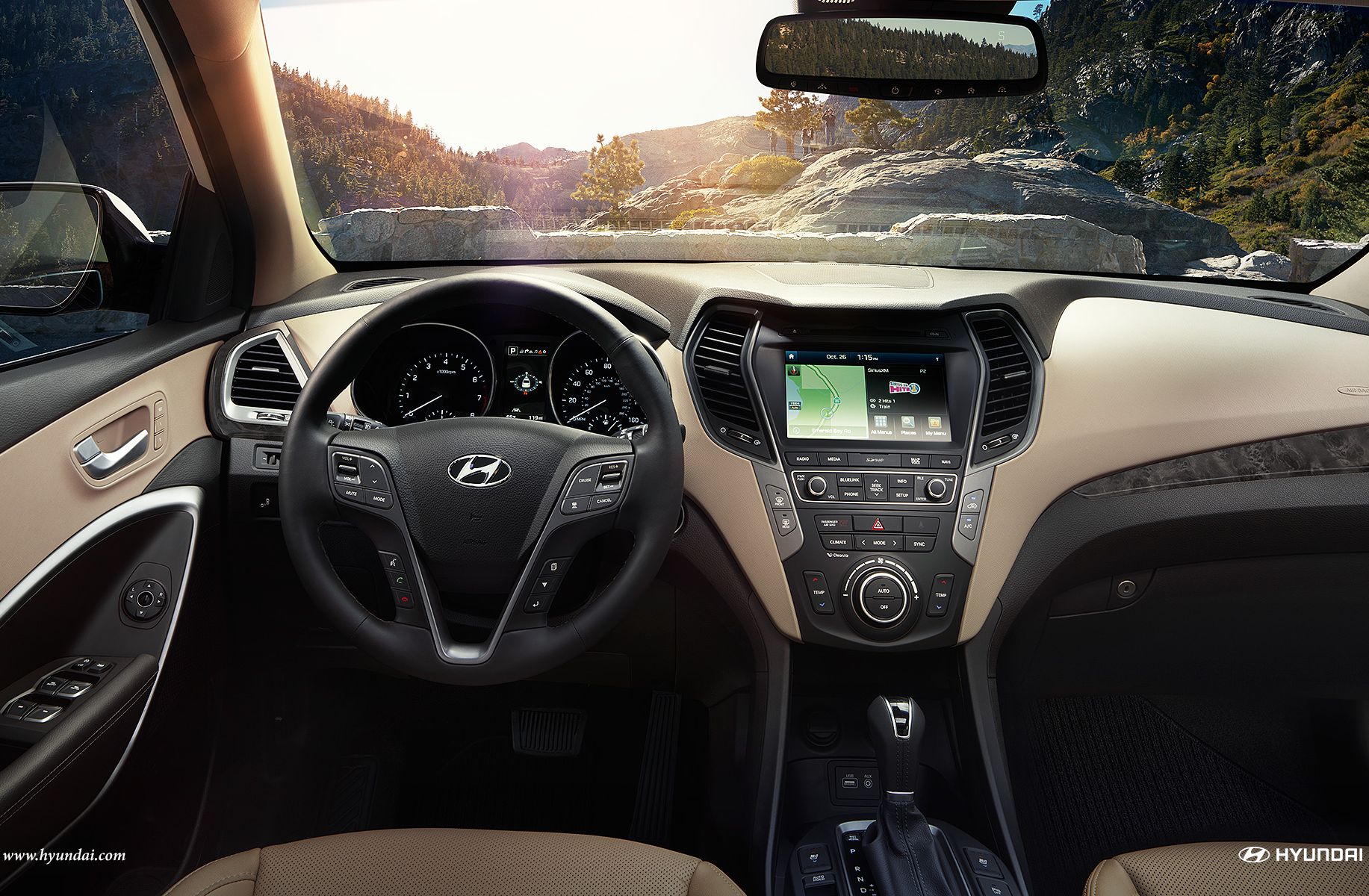 Interior of the 2017 Santa Fe Sport