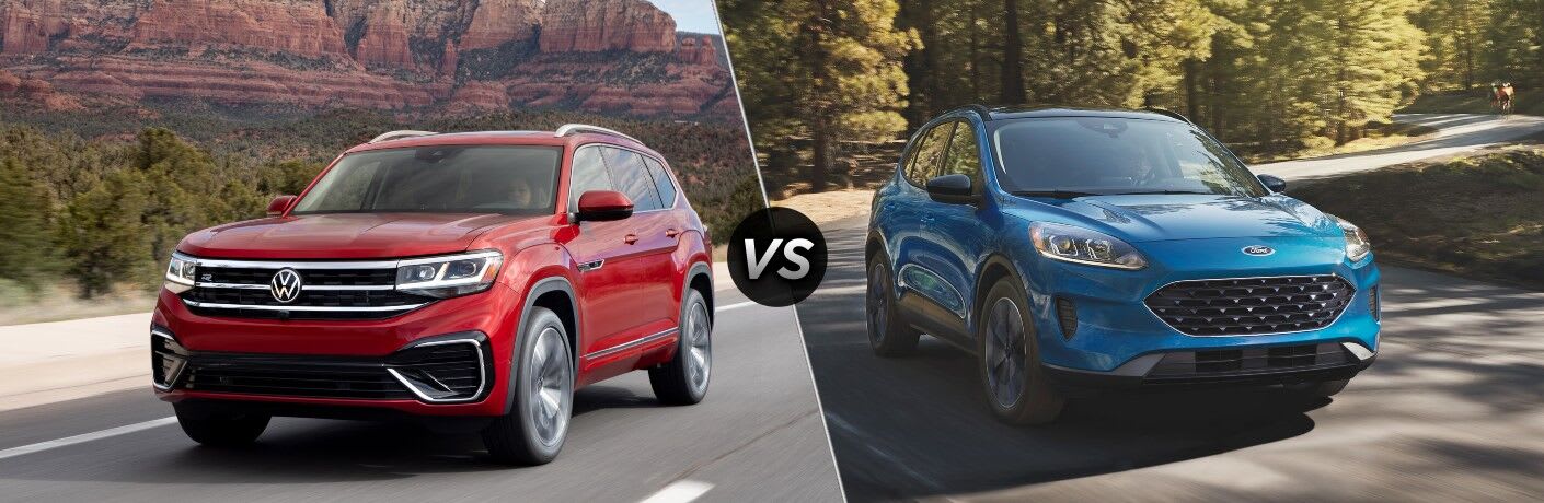 2021 Volkswagen Atlas vs 2021 Ford Escape front quarter view