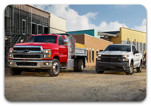 Two Chevrolet commercial vehicles