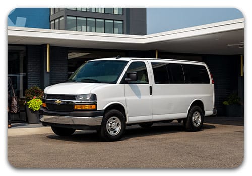 White Chevrolet commercial van