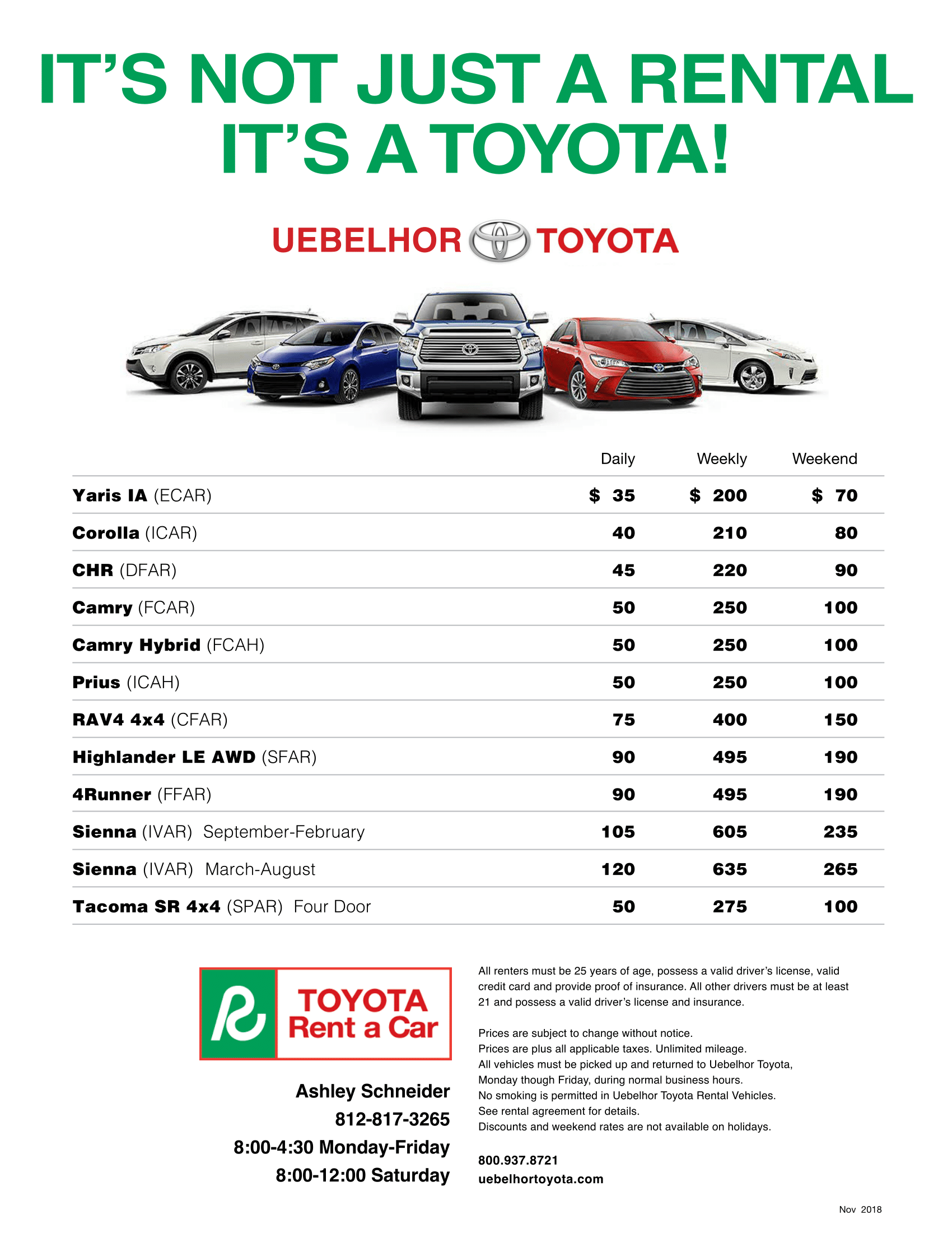 Uebelhor Toyota Jasper >> Toyota Rentals Available In Jasper In Uebelhor Toyota Uebelhor Toyota Jasper >> Toyota Rentals Available In Jasper In Uebelhor Toyota