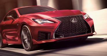 Red Lexus Driving forward