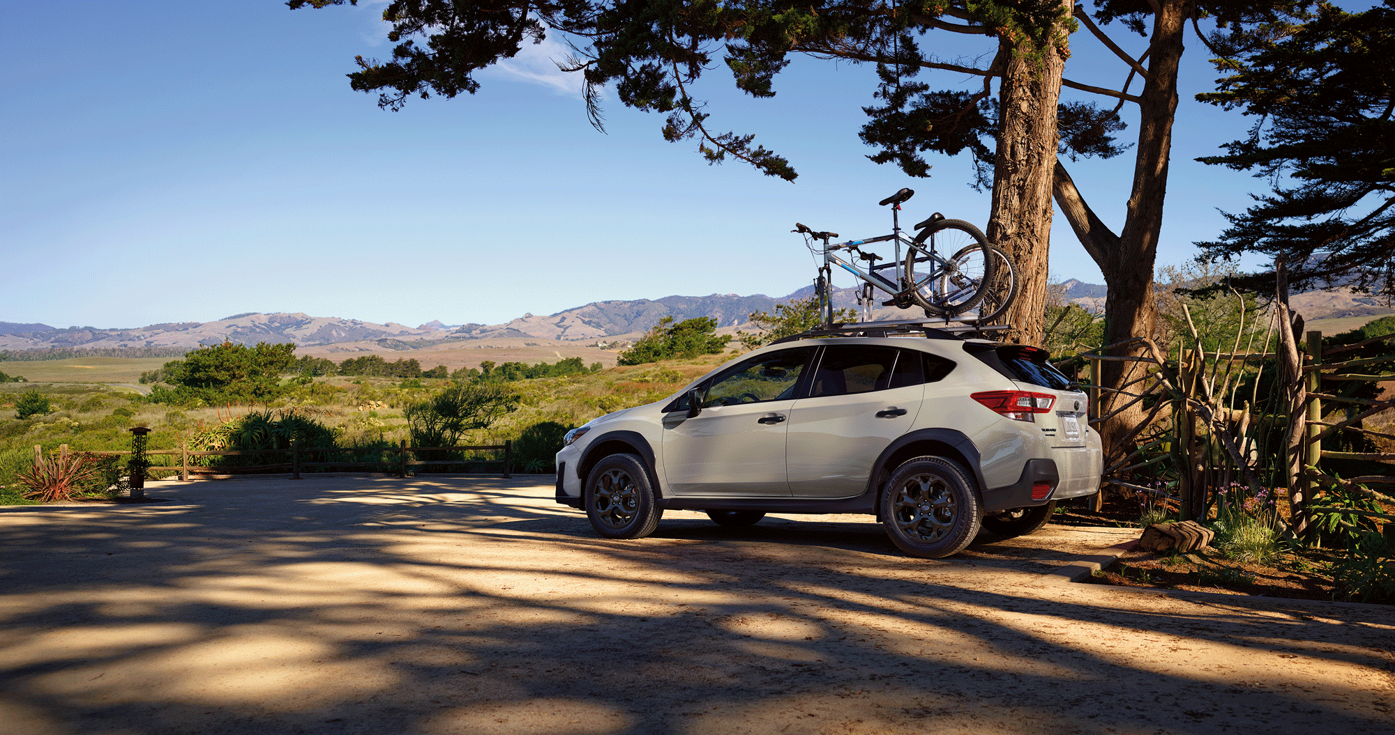 A 2023 Crosstrek Special Edition parked in the mountains.