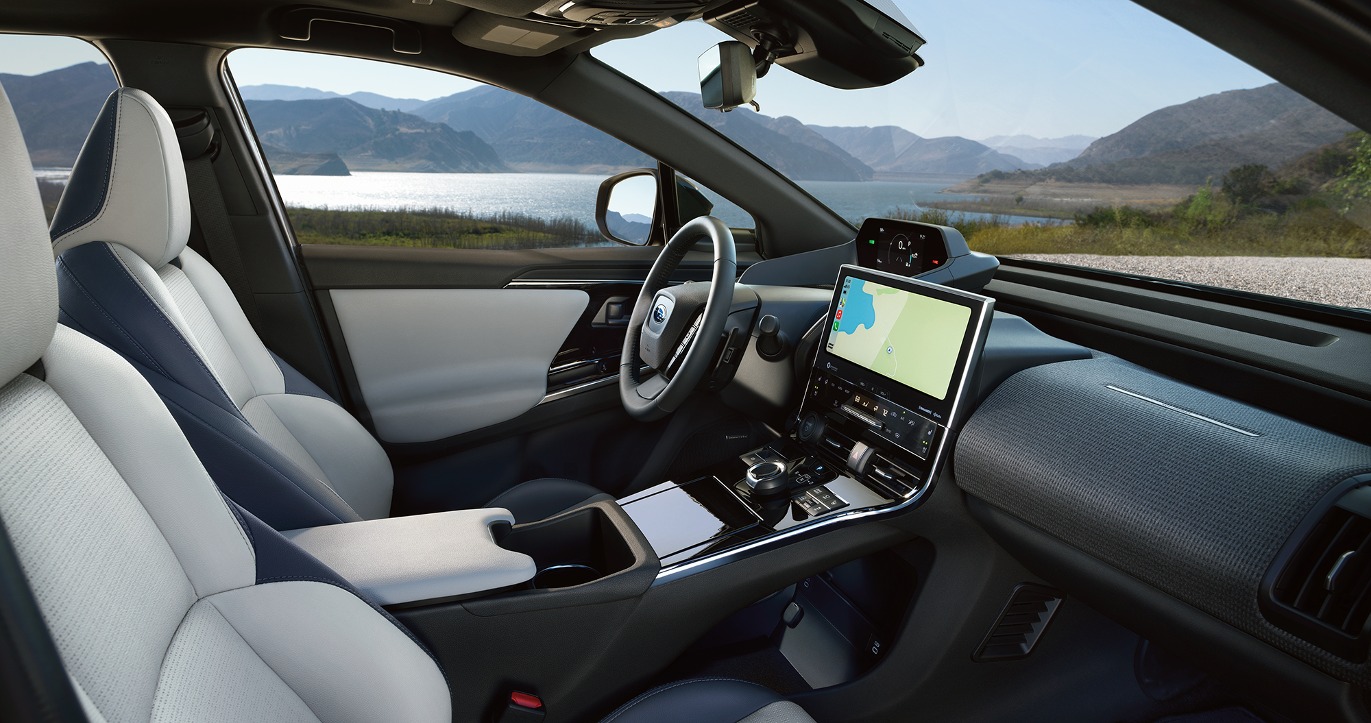 A side view of the interior technology in the 2023 Solterra.