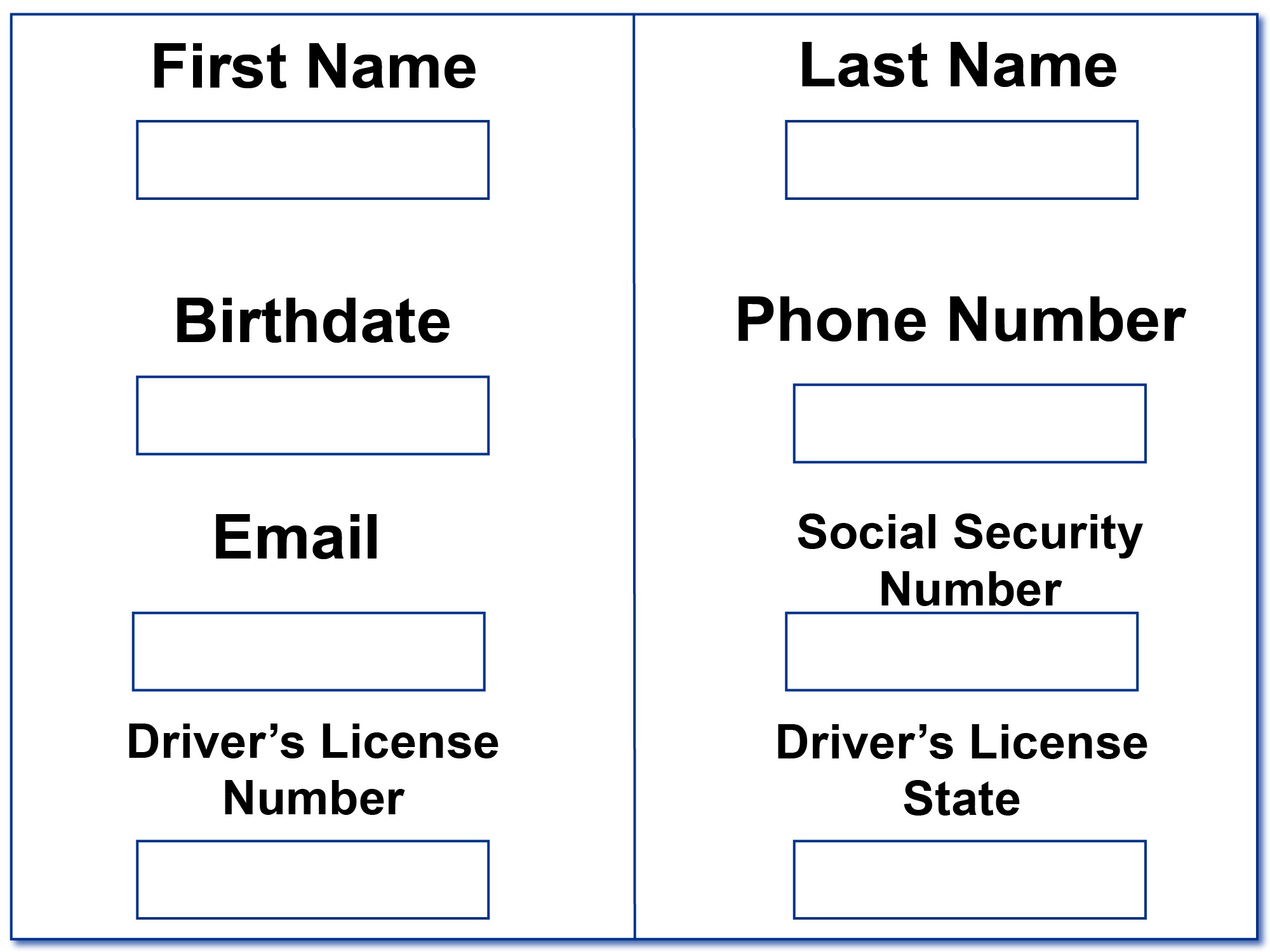 Example of a credit application.