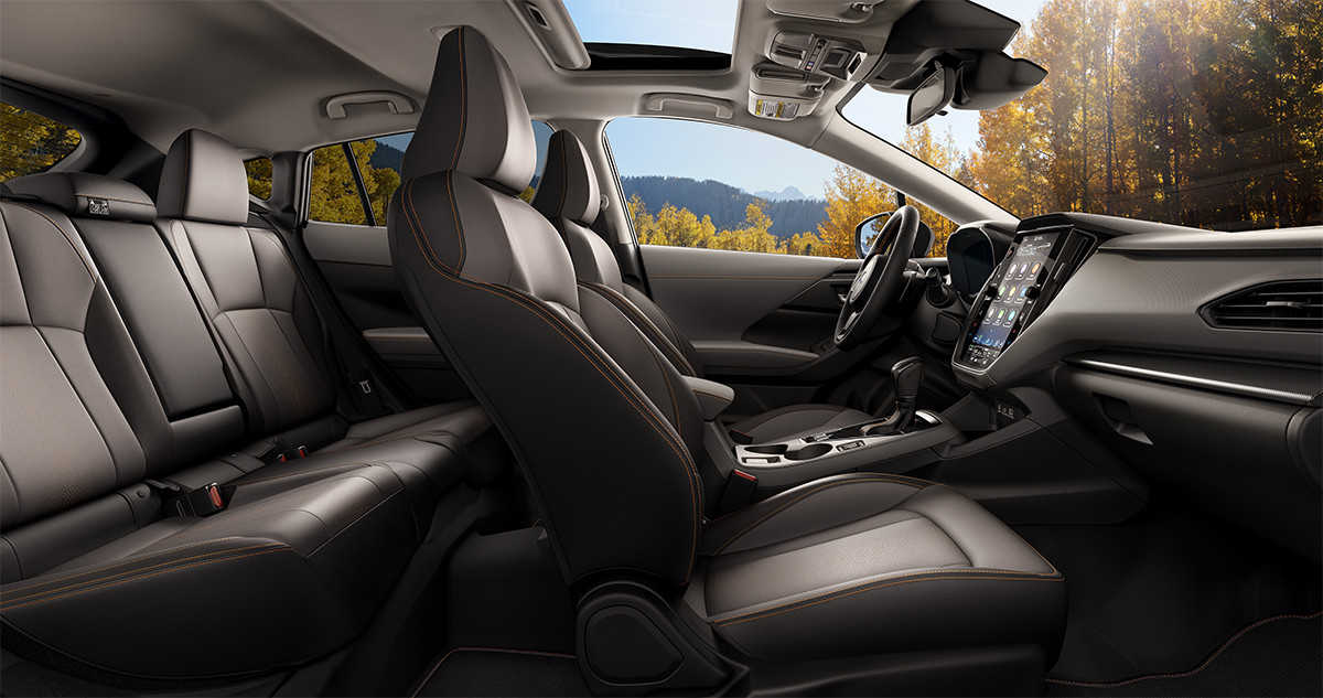 2025 Subaru Crosstrek Limited Shown in Gray Leather with Orange Stitch
