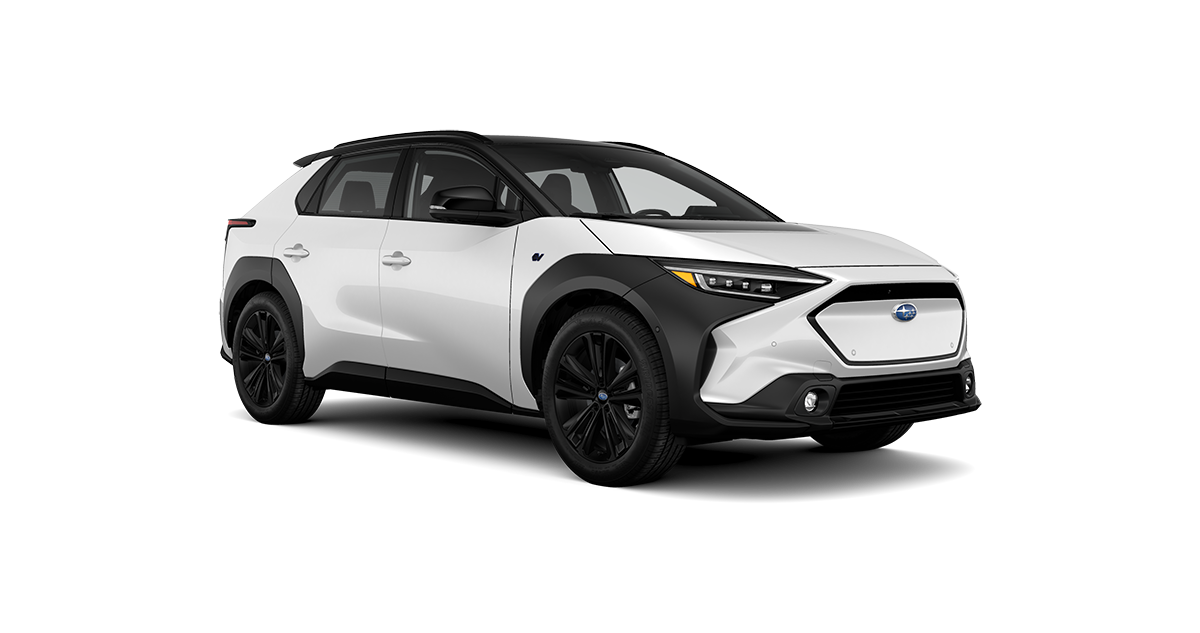 2025 Subaru Solterra Touring Onyx Edition Shown in Cosmic White Pearl, Two Tone