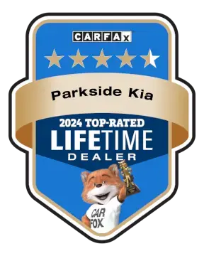 Parkside Kia in Knoxville, TN recognized as Carfax 2024 Top-Rated Lifetime Dealer for trusted service and reviews.