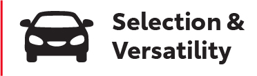 Selection & Versatility Graphic