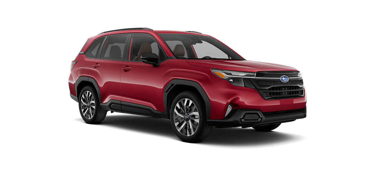 2026 Subaru Forester Touring Shown in Crimson Red Pearl