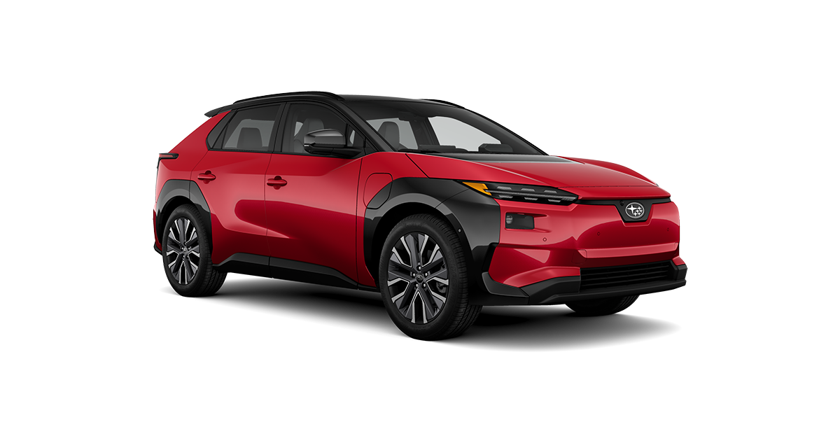 2026 Subaru Solterra Touring XT Shown in Elemental Red Pearl Two Tone