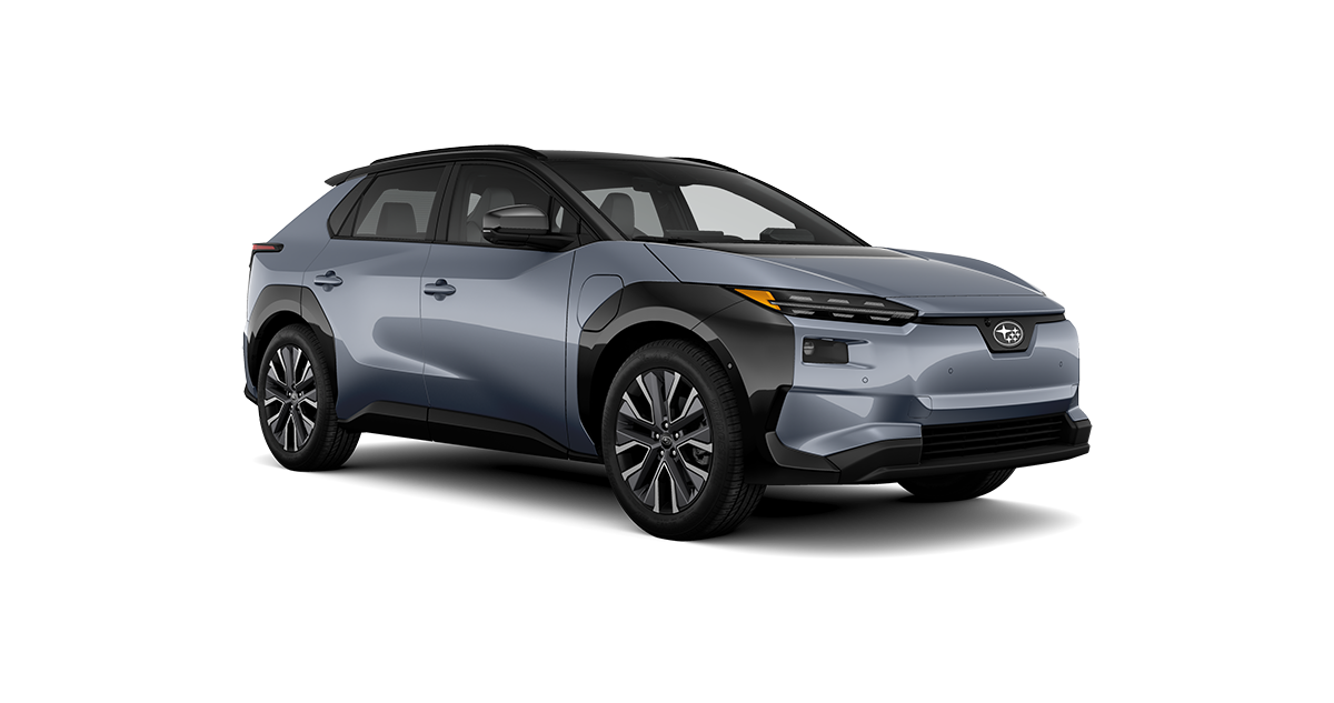 2026 Subaru Solterra Touring XT Shown in Harbor Mist Gray Pearl Two Tone