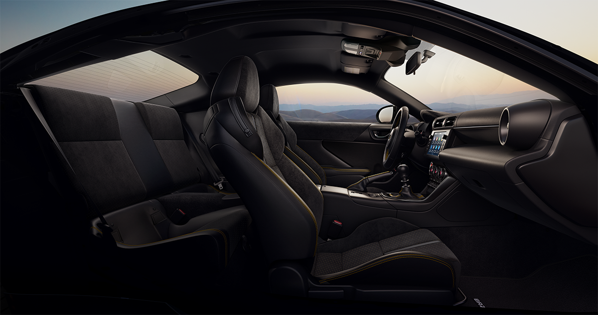 2026 Subaru BRZ Series.Yellow Shown in Black/Yellow Ultrasuede & Leather