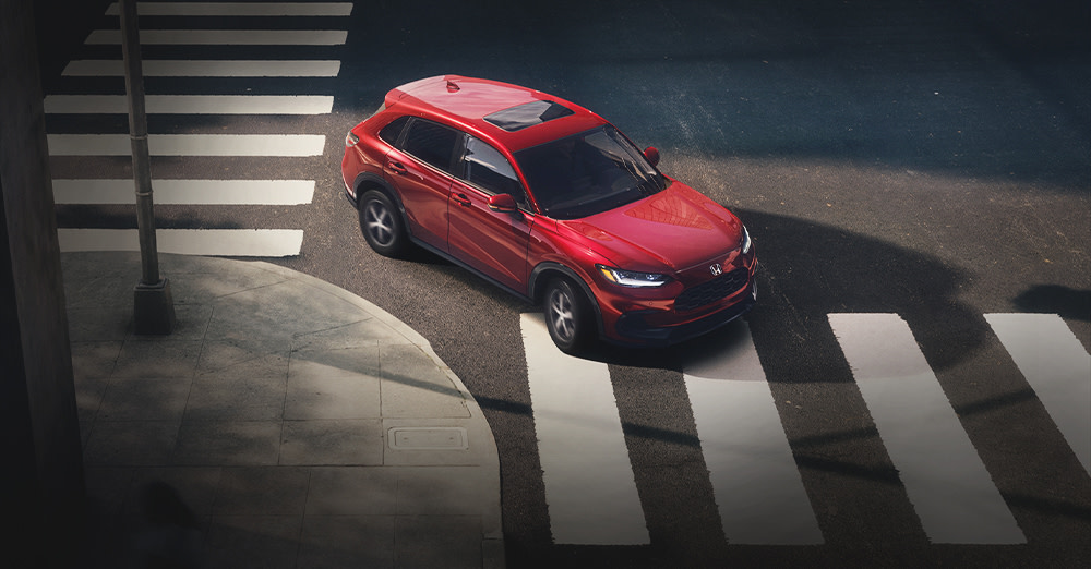 2023 HR-V Navigating a corner using Safety Features