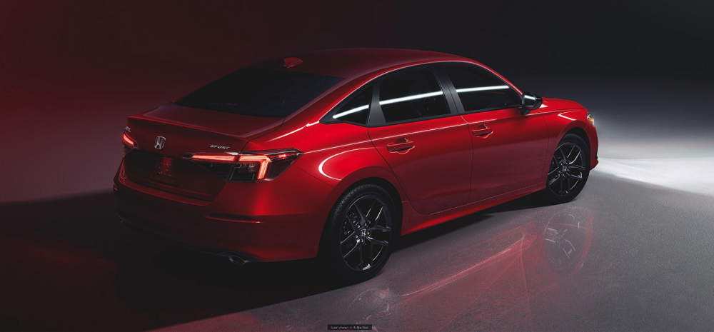 2023 Honda Civic lit up taillights and tinted windows