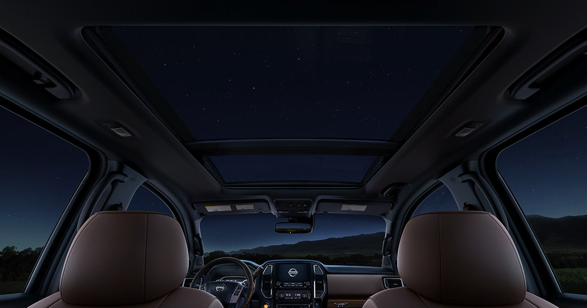 Available Dual Panel Panoramic Moonroof in the 2021 Nissan Titan