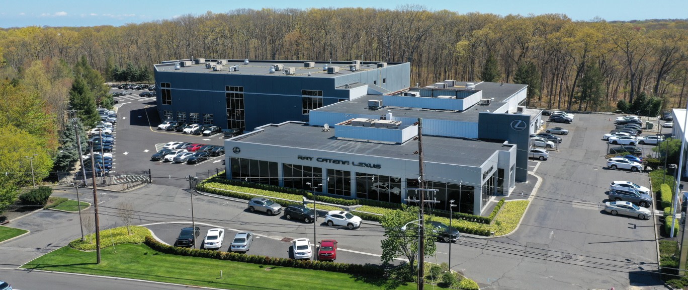 Drone shot image of Ray Catena Lexus of Monmouth's 60,000 square foot Lexus Service Center