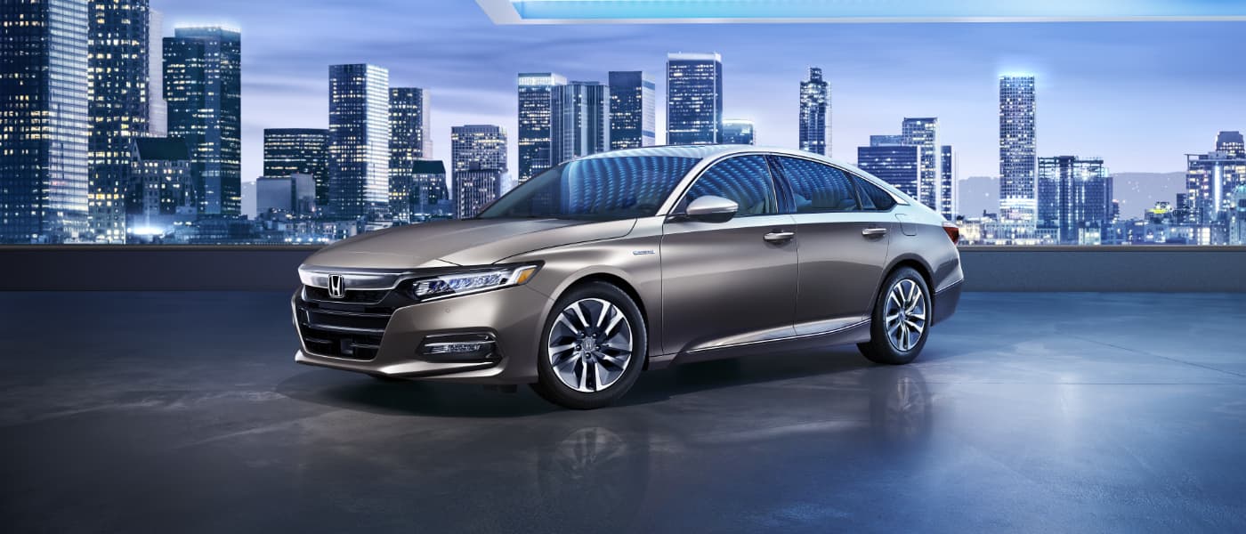 2020 Honda Accord Hybrid overlooking a city