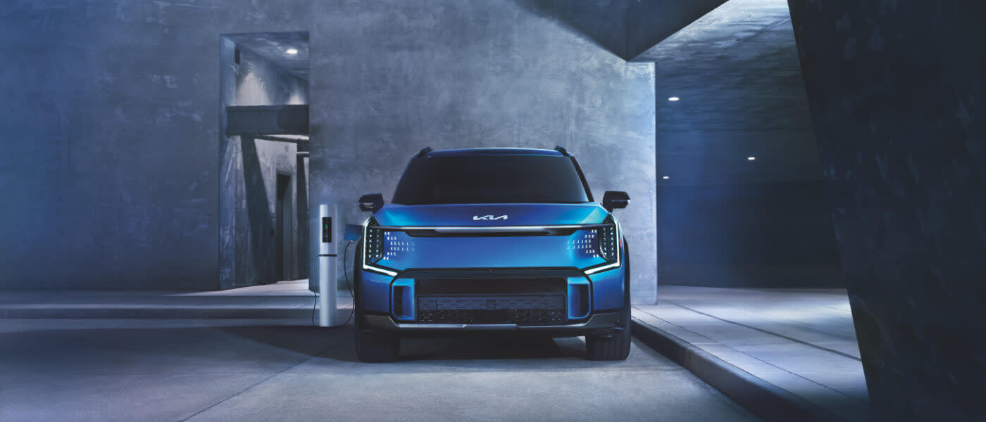 2024 Kia EV9 charging head-on