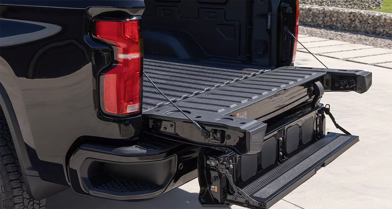 Tailgate open on the 2024 Silverado HD