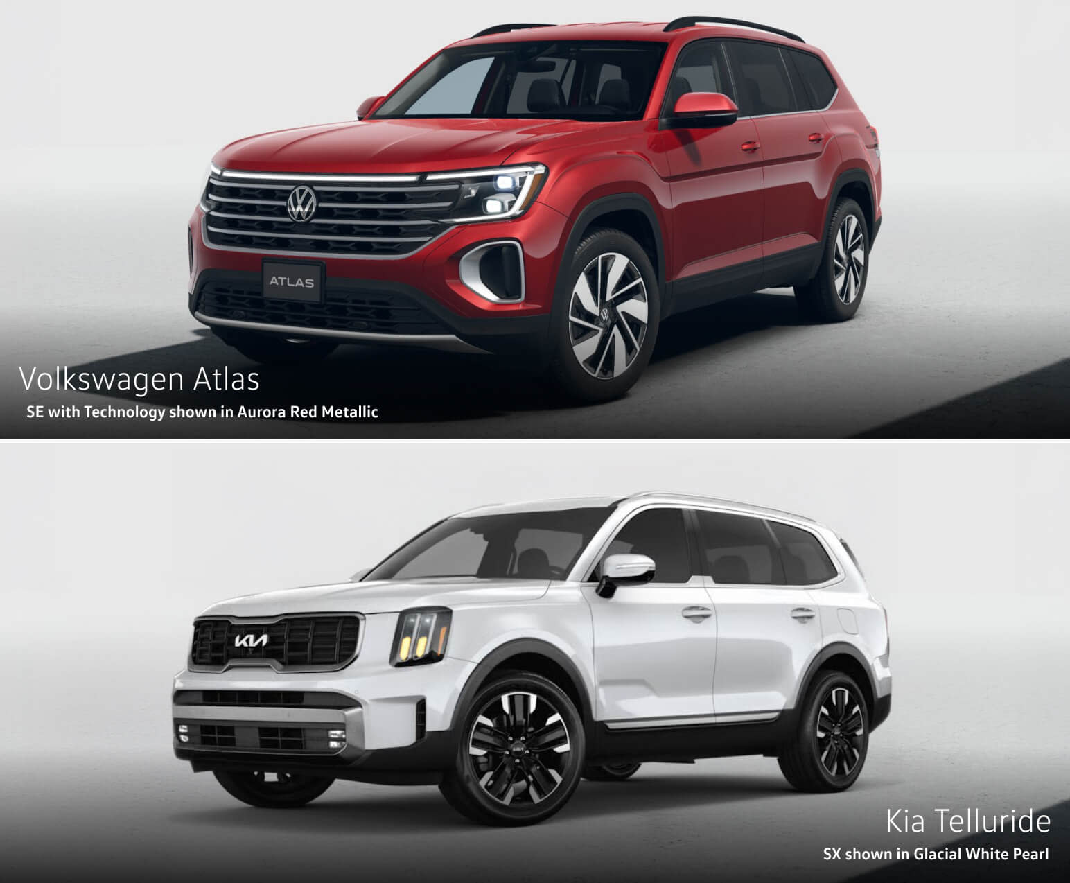Kia Telluride vs. VW Atlas Pricing and Trim Levels