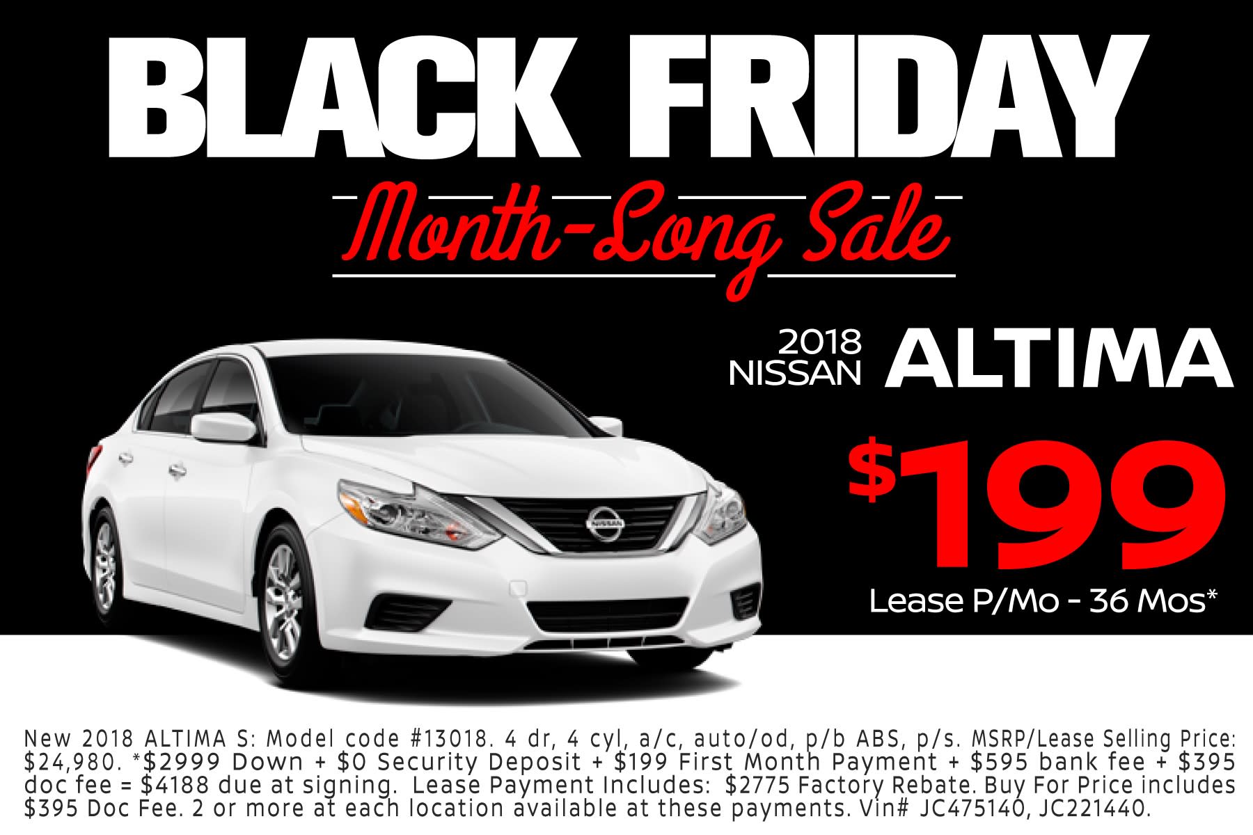 2018 Nissan Altima Lease Special