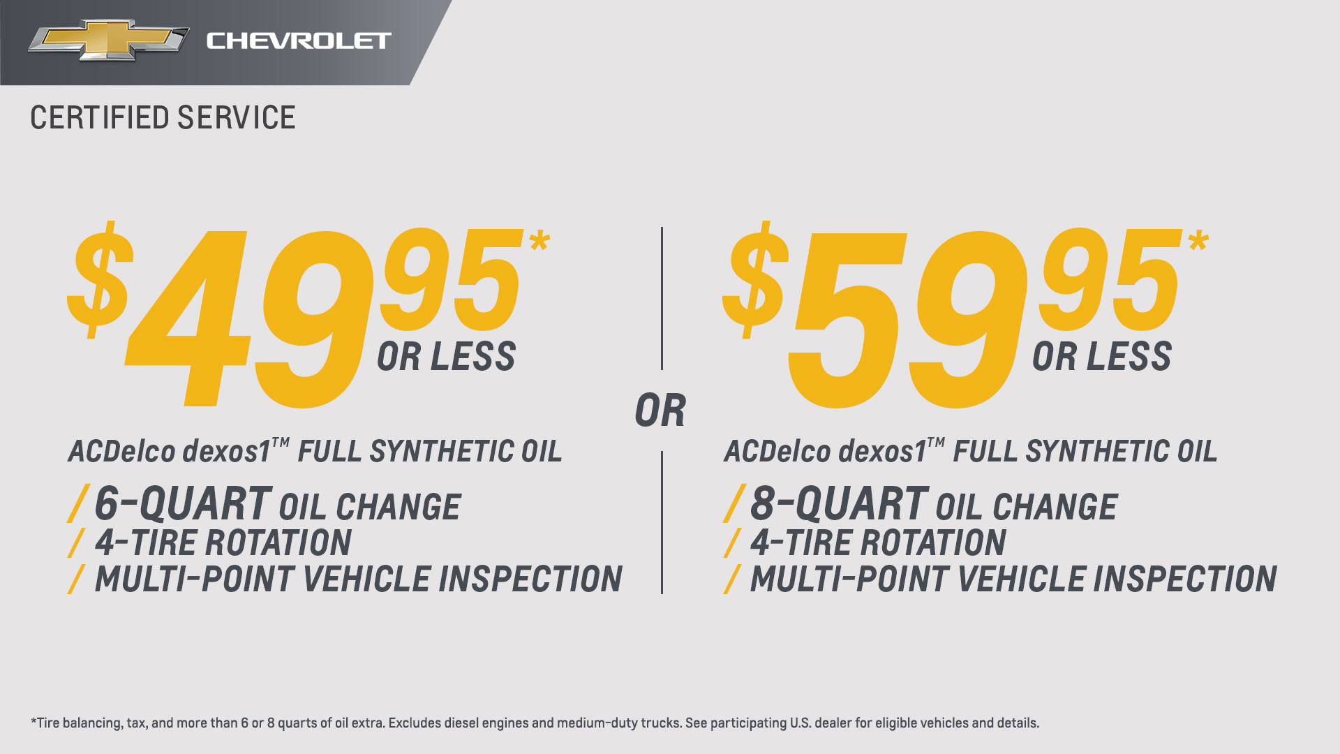 oil change specials