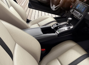 Leather-trimmed interior