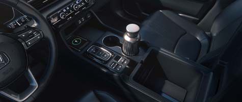 leather-trimmed interior