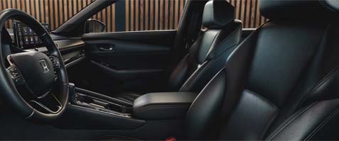 leather-trimmed seating