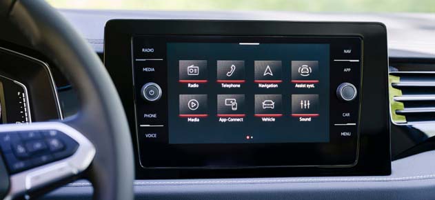 Floating center touchscreen display