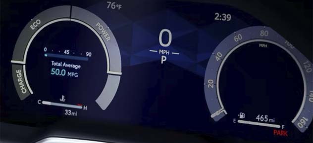 12 3-indigital gauge cluster