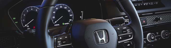 leather-wrapped steering wheel