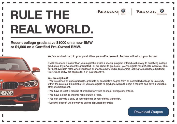 BMW COLLEGE GRADUATE PROGRAM Braman BMW West Palm Beach