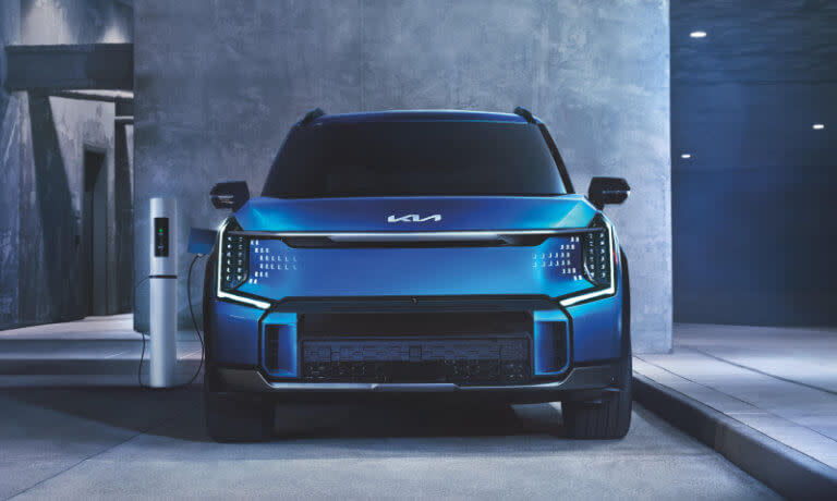 2025 Kia EV9 charging head-on