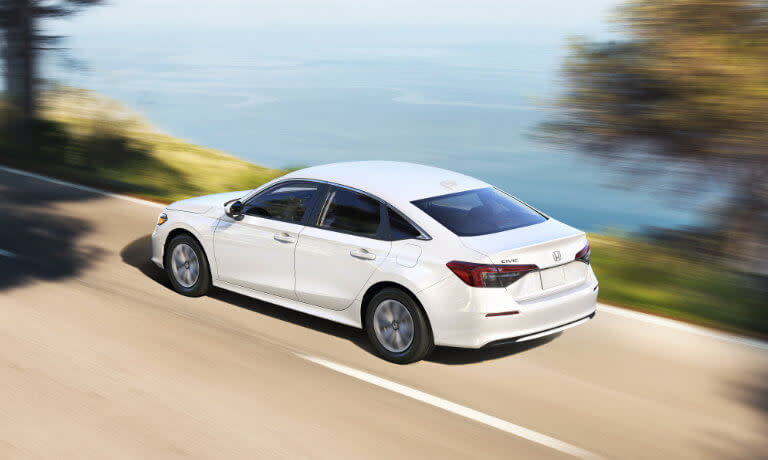 2026 Honda Civic overhead view driving by lake