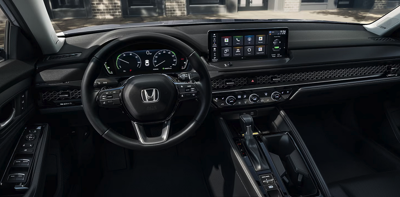 2023 Honda Accord interior view of the steering wheel and dashboard