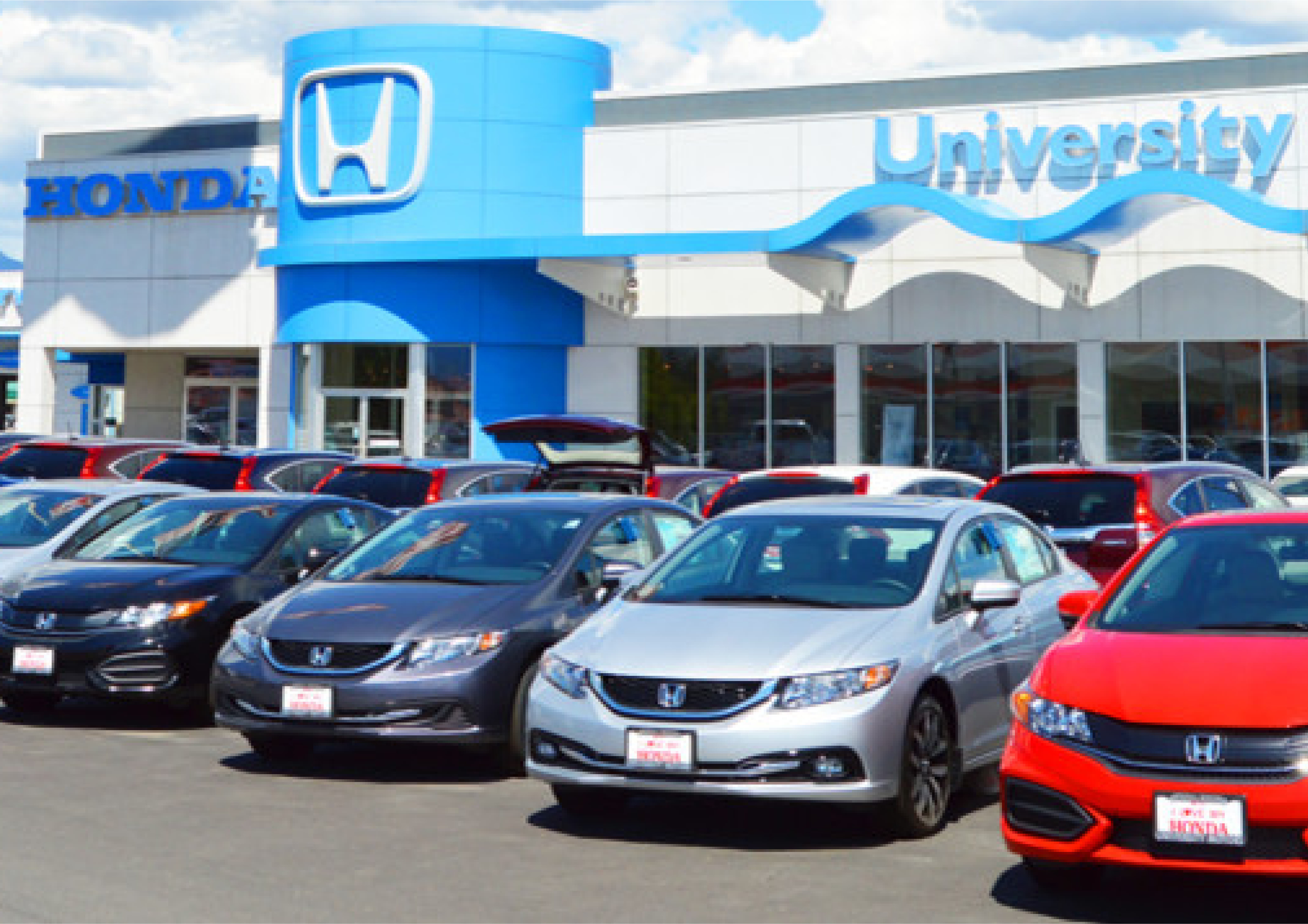 Storefront of Denny Menholt University Honda, where you can get tire service Missoula