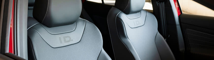 a massage chair behind the wheel