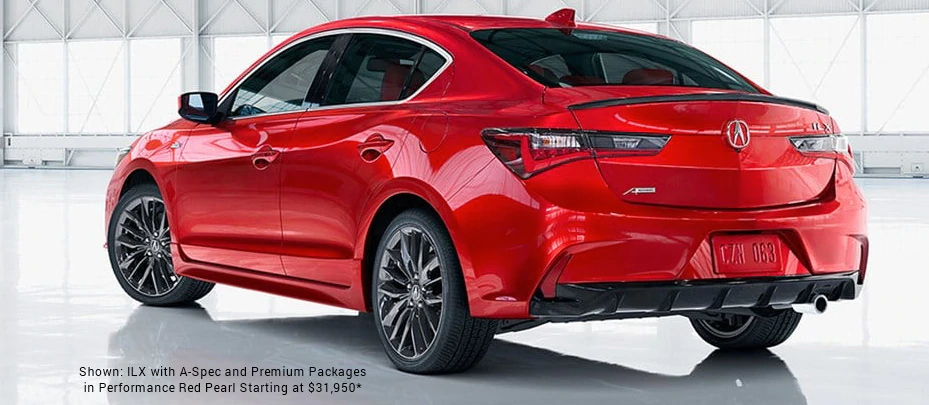 Shown: ILX with A-Spec and Premium Packages in Performance Red Pearl