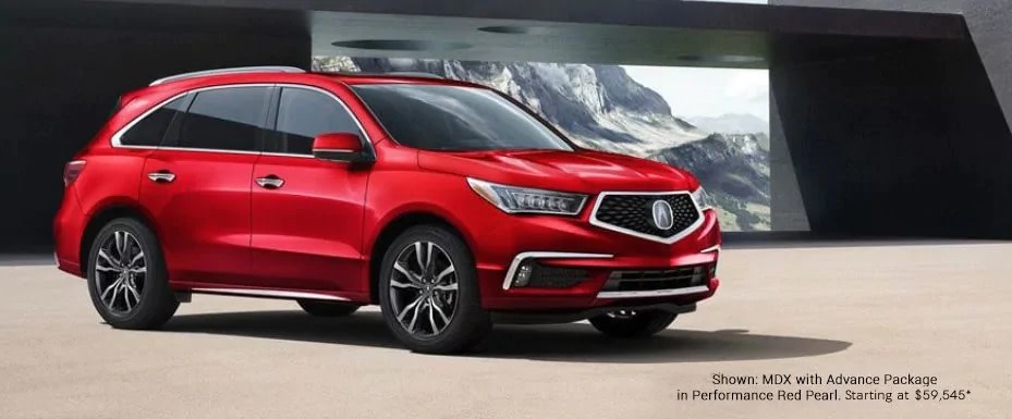 Shown: MDX with Advance Packagein Performance Red Pearl