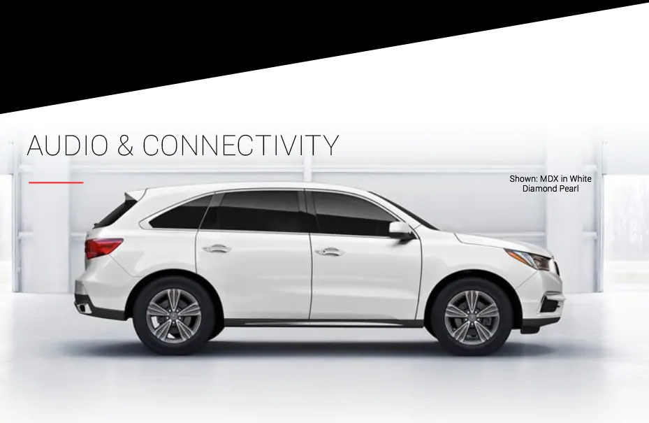 Audio & Connectivity Shown: MDX in White Diamond Pearl